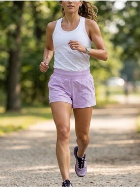 Lululemon lilac stretch woven shorts